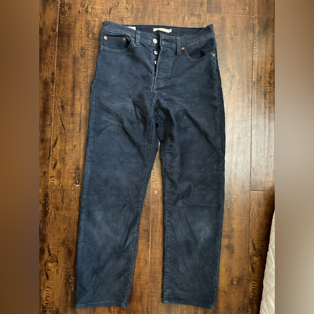 Levi’s wedgie straight corduroy jeans navy blue size 27